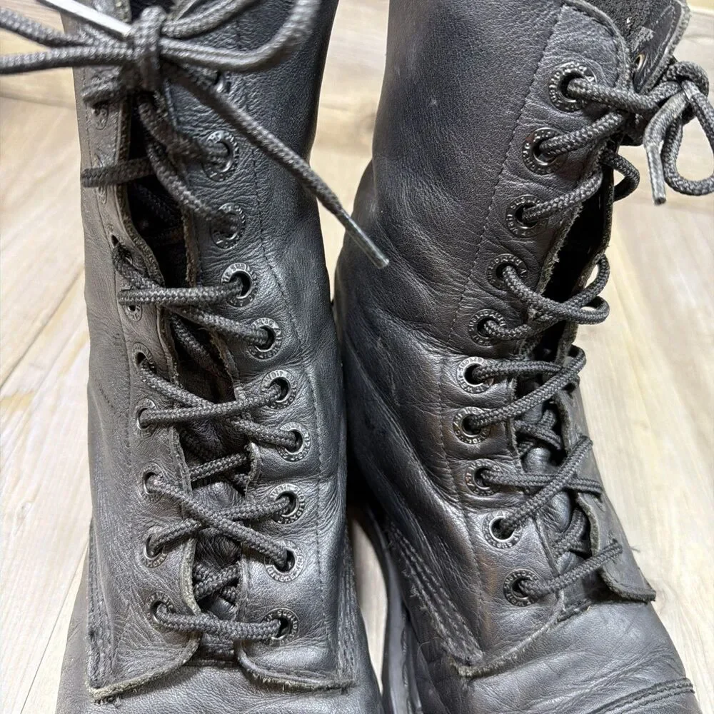 Dr. Martens ORIGINAL 10934 10 EYE Mens Size 8 Black Smooth Leather Boots CAP TOE